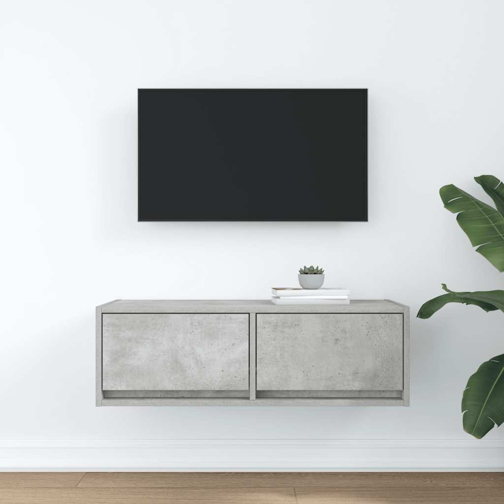 TV Cabinet 80x31x25.5 cm Engineered Wood Concrete grey