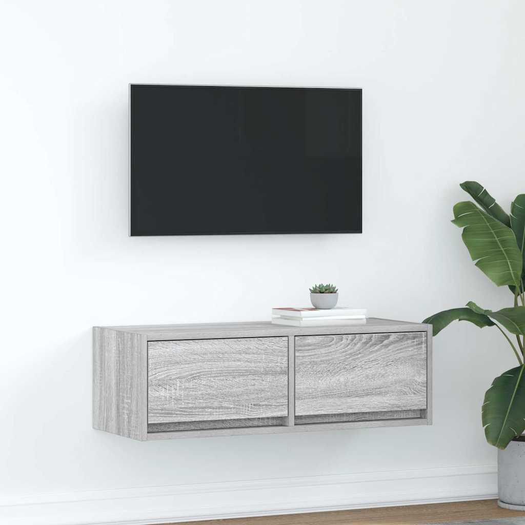 TV Cabinet 80x31x25.5 cm Engineered Wood Grey sonoma