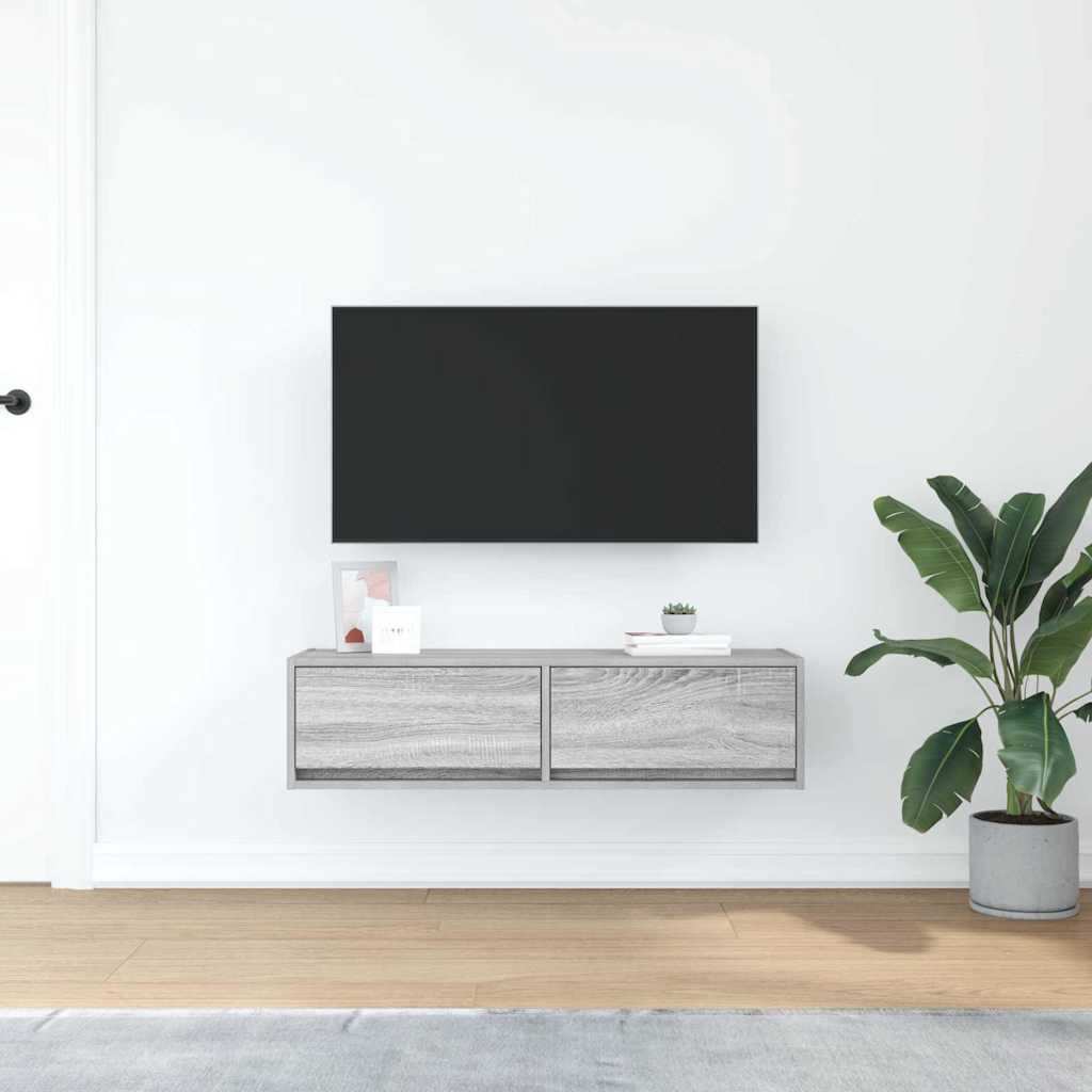 vidaXL TV Cabinet 100 x 31 x 25.5 cm Grey sonoma Engineered wood 4