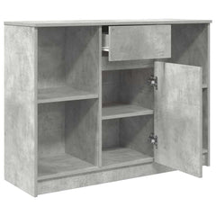 vidaXL Sideboard with Drawer Concrete Grey 101x35x76 cm Engineered Wood 5