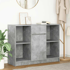 vidaXL Sideboard with Drawer Concrete Grey 101x35x76 cm Engineered Wood 1