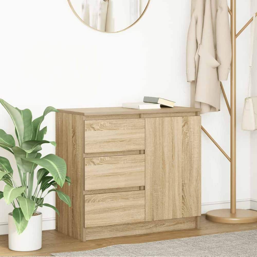 Sideboard with Drawer 71x35x65 cm Engineered Wood Sonoma oak