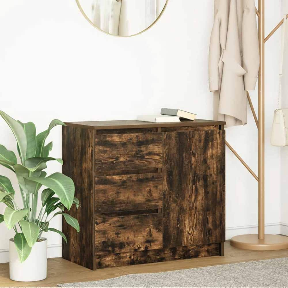 Sideboard with Drawer 71x35x65 cm Engineered Wood Smoked oak