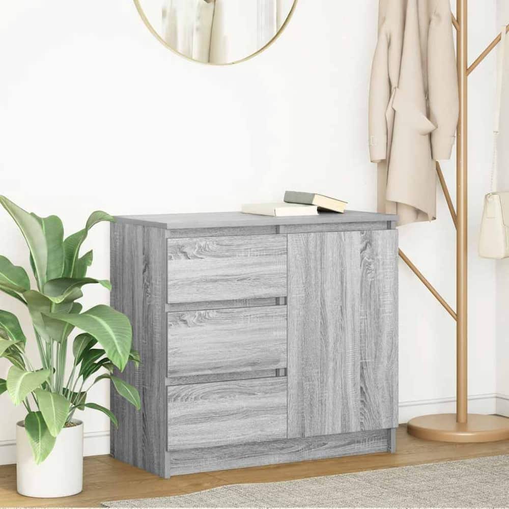 Sideboard with Drawer 71x35x65 cm Engineered Wood Grey sonoma