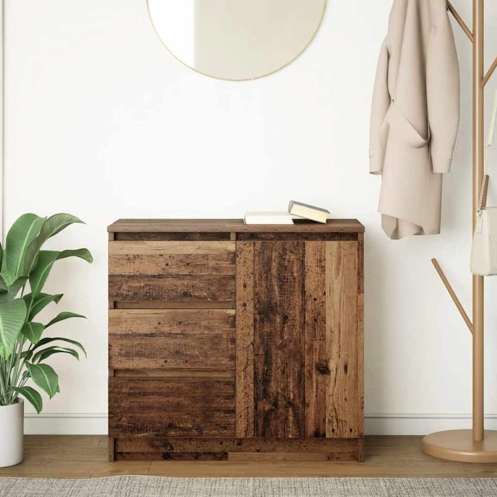 Sideboard with Drawer 71x35x65 cm Engineered Wood Old wood