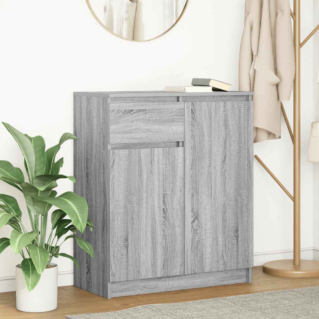 Sideboard with Drawer 71x35x84 cm Engineered Wood Grey sonoma