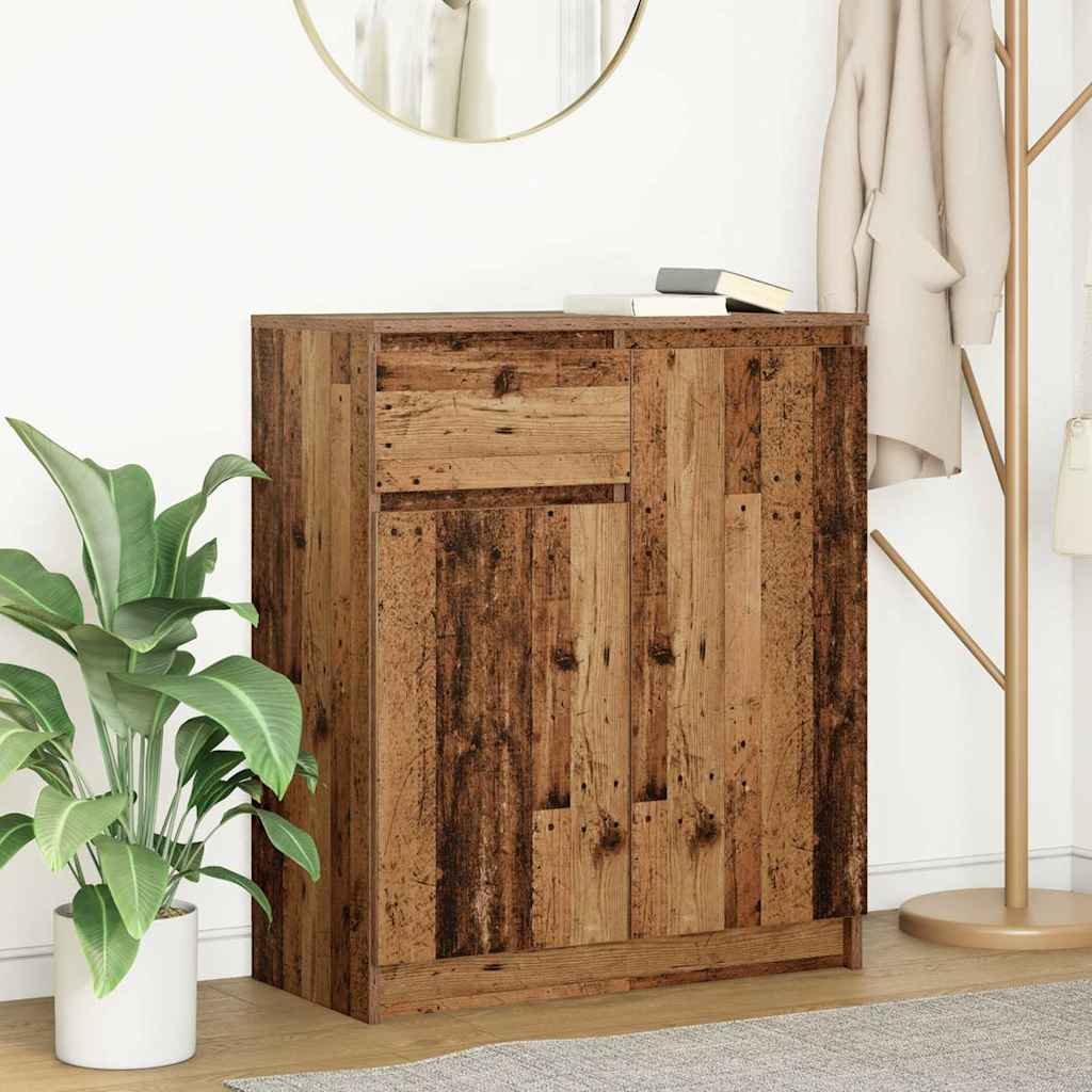 Sideboard with Drawer 71x35x84 cm Engineered Wood Old wood