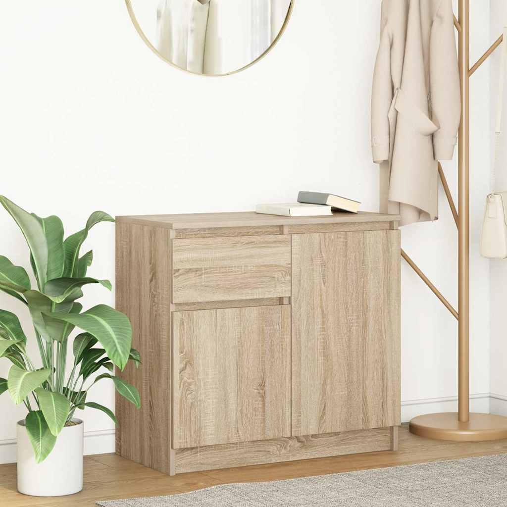 vidaXL Sideboard with Drawer Sonoma Oak 71x35x65 cm Engineered Wood 1