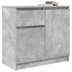 vidaXL Sideboard with Drawer Concrete Grey 71x35x65 cm Engineered Wood 4
