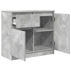 vidaXL Sideboard with Drawer Concrete Grey 71x35x65 cm Engineered Wood 5