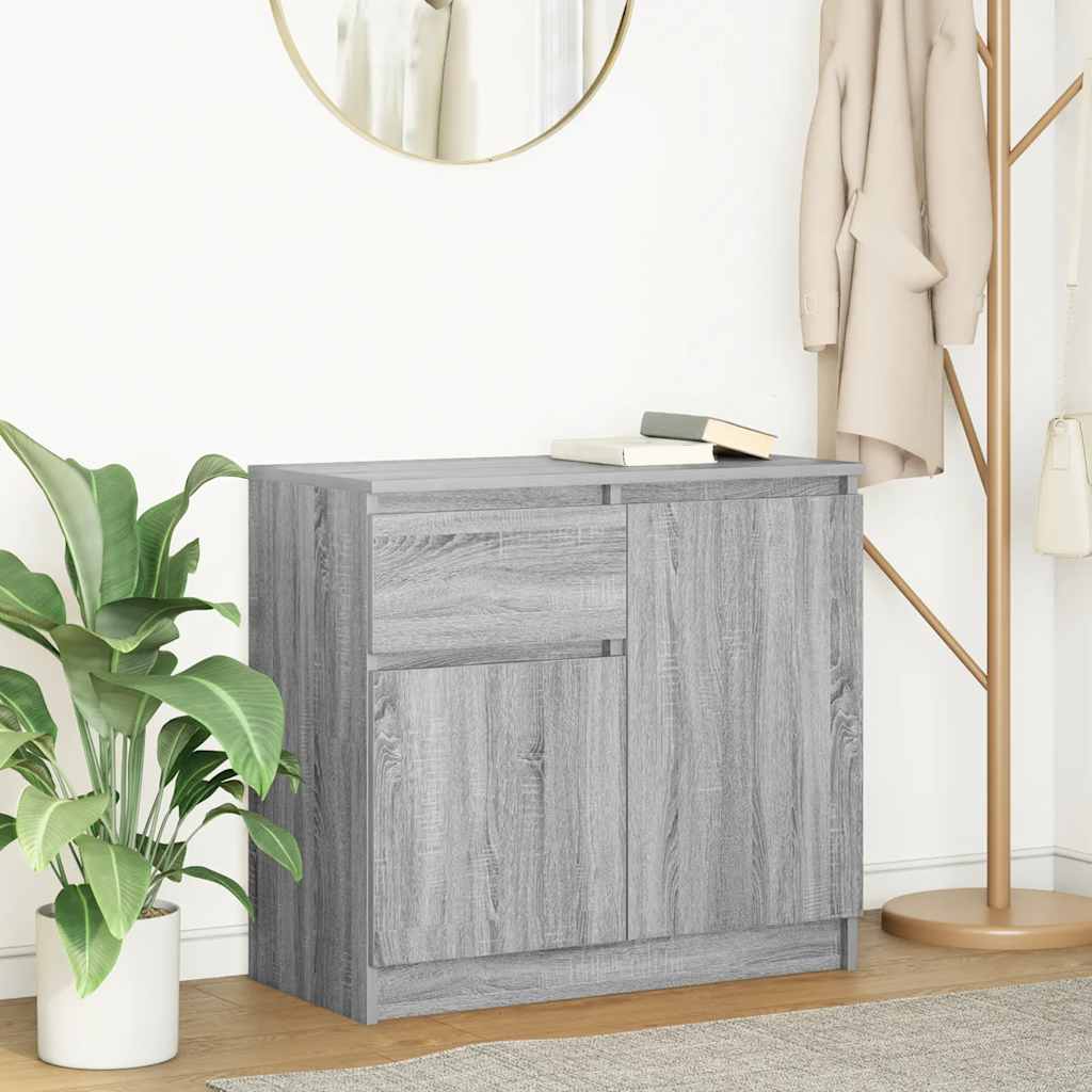 vidaXL Sideboard with Drawer Grey Sonoma 71x35x65 cm Engineered Wood 1