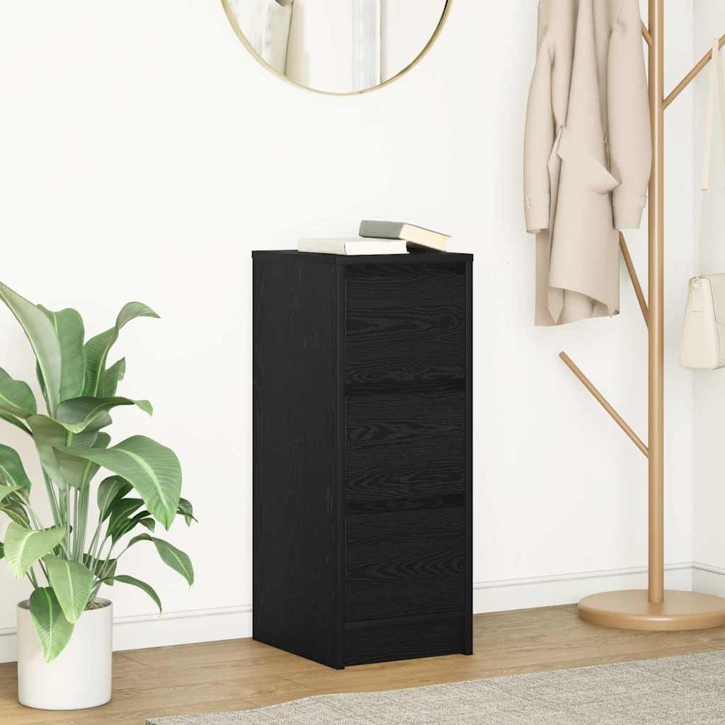 Sideboard 29,5x34x76 cm Engineered Wood Black oak