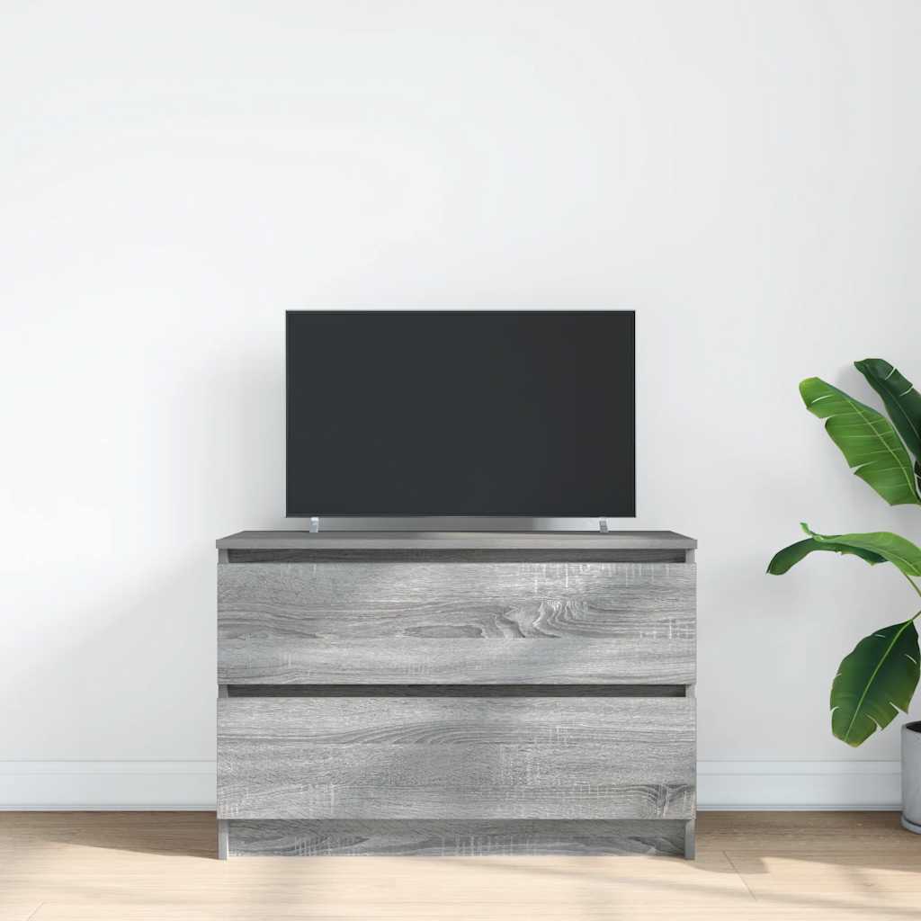 vidaXL TV Cabinet Grey Sonoma 80x35x54 cm Engineered Wood 3