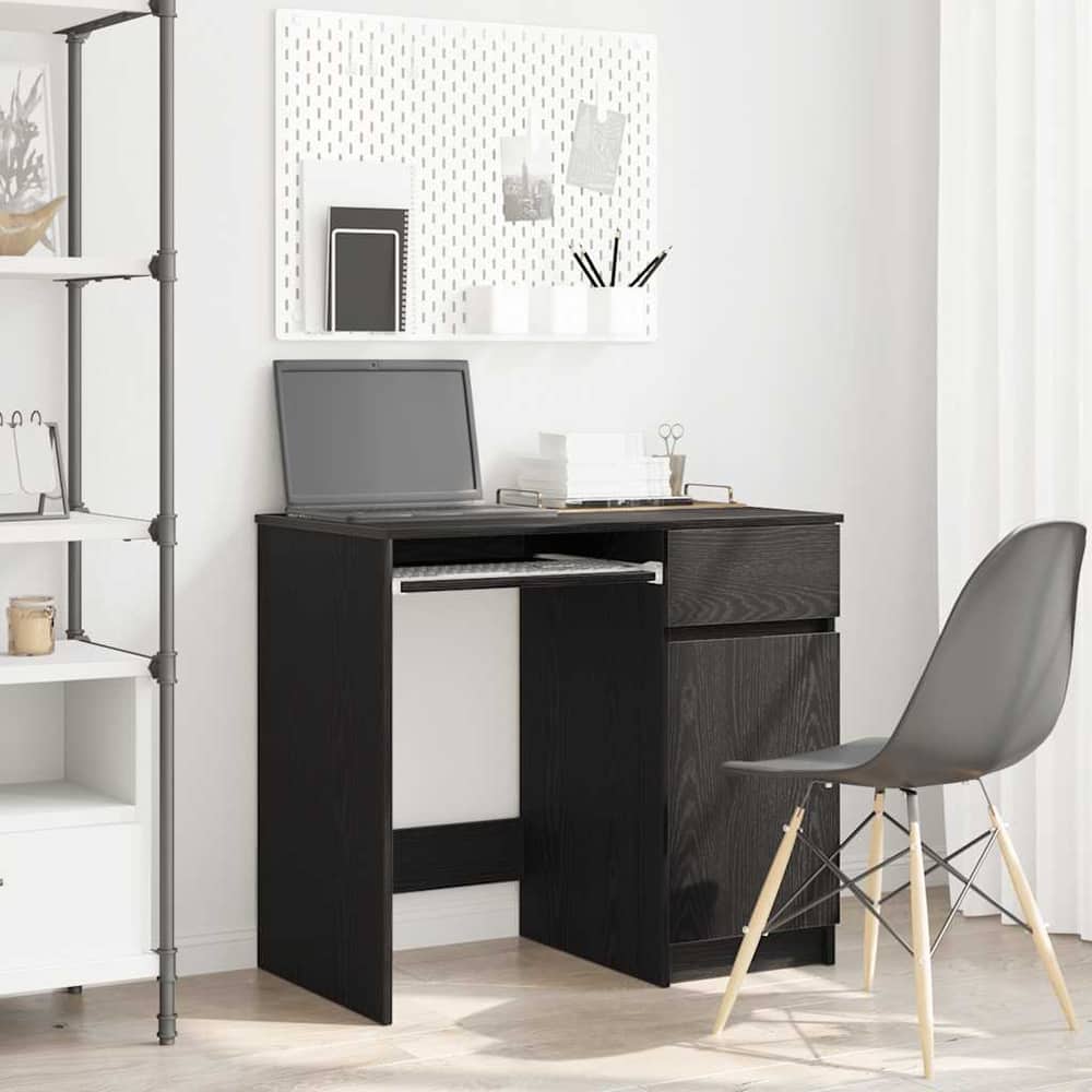 Desk 86x49x76 cm Engineered Wood Black oak