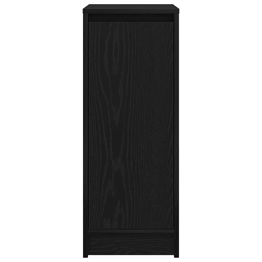 vidaXL Shoe Cabinet Black Oak 29.5x34x76 cm Engineered Wood 6