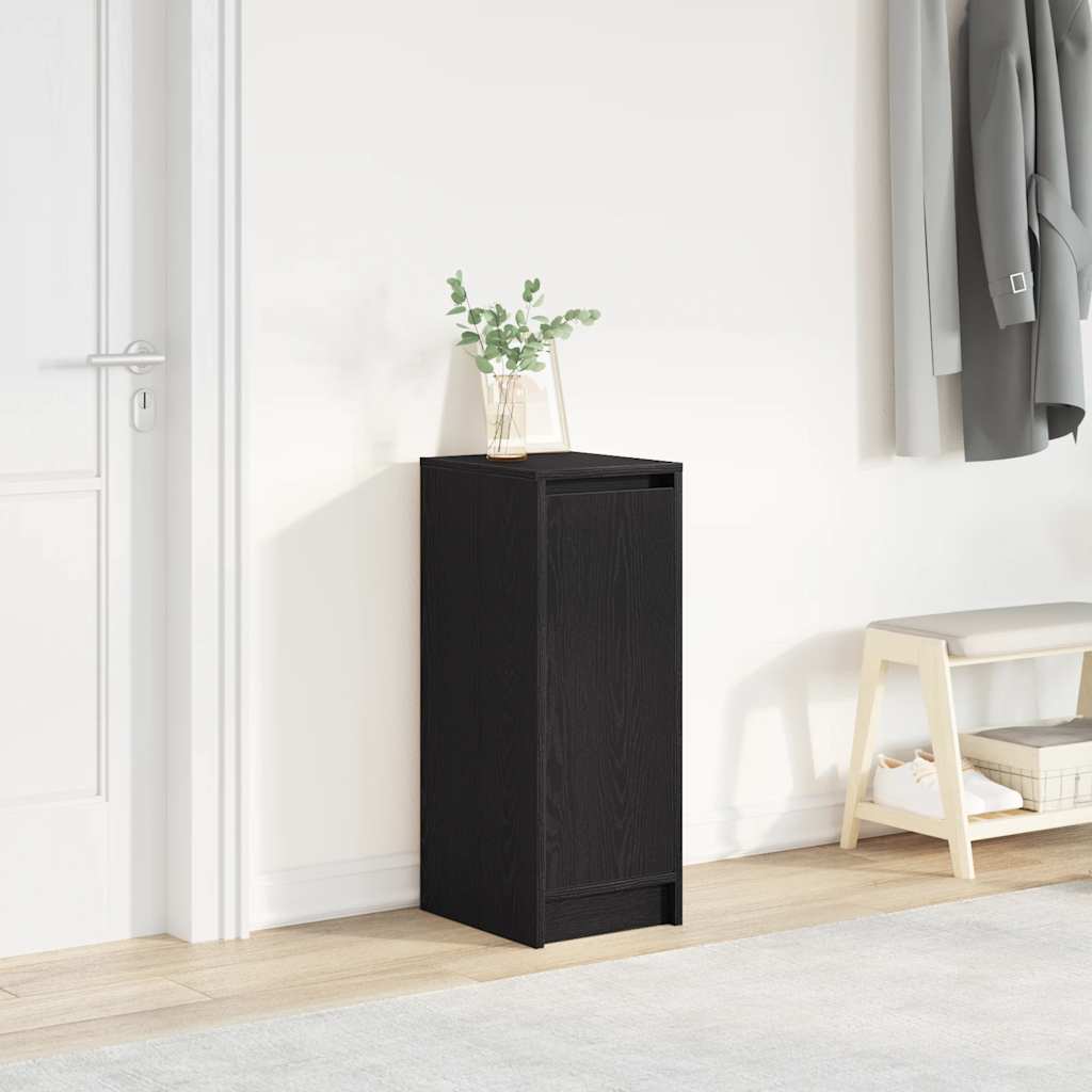 vidaXL Shoe Cabinet Black Oak 29.5x34x76 cm Engineered Wood 1