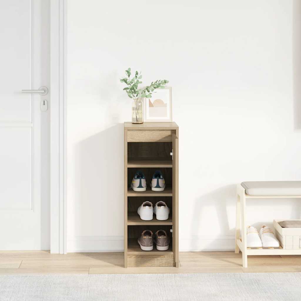vidaXL Shoe Cabinet Sonoma Oak 29,5x34x76 cm Engineered Wood 3