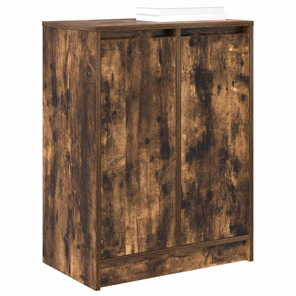vidaXL Shoe Cabinet Smoked Oak 57x34x76 cm Engineered Wood 4