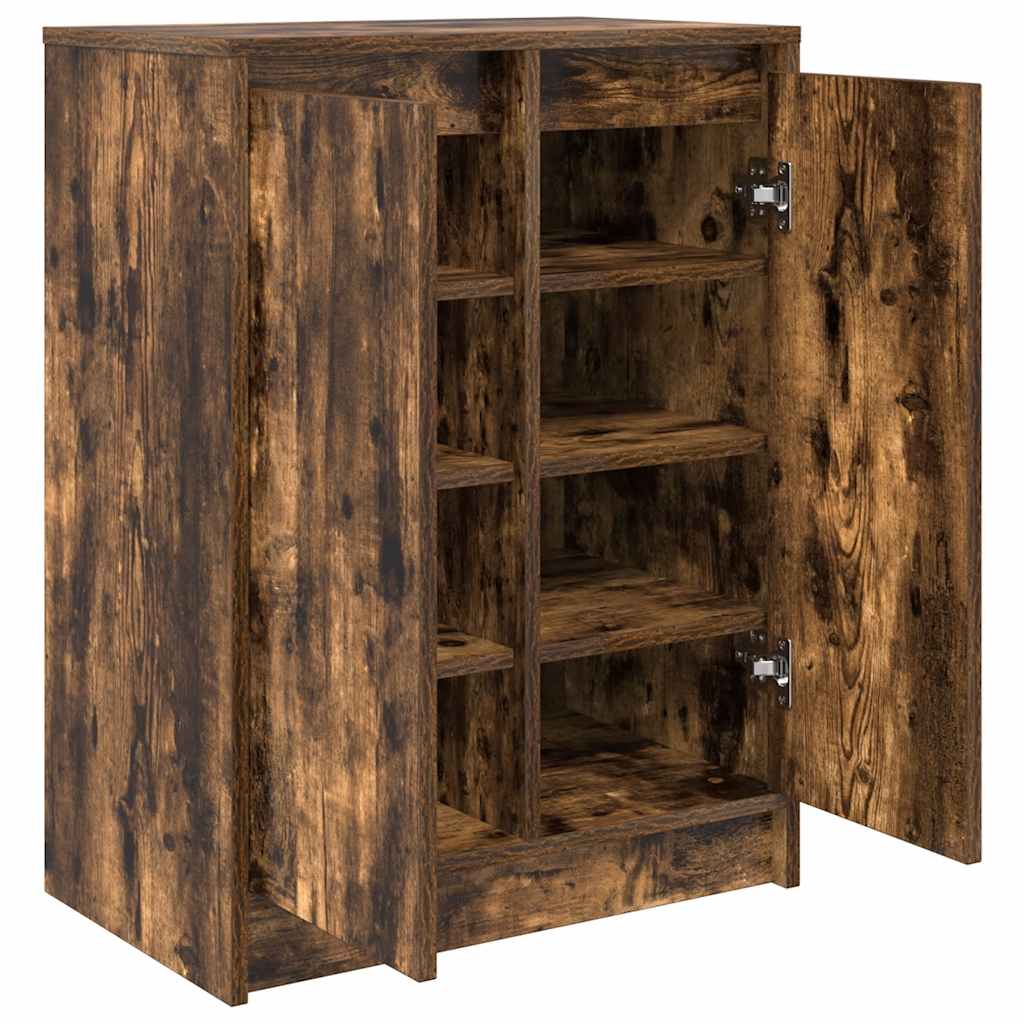 vidaXL Shoe Cabinet Smoked Oak 57x34x76 cm Engineered Wood 5