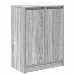 vidaXL Shoe Cabinet Grey Sonoma 57x34x76 cm Engineered Wood 4