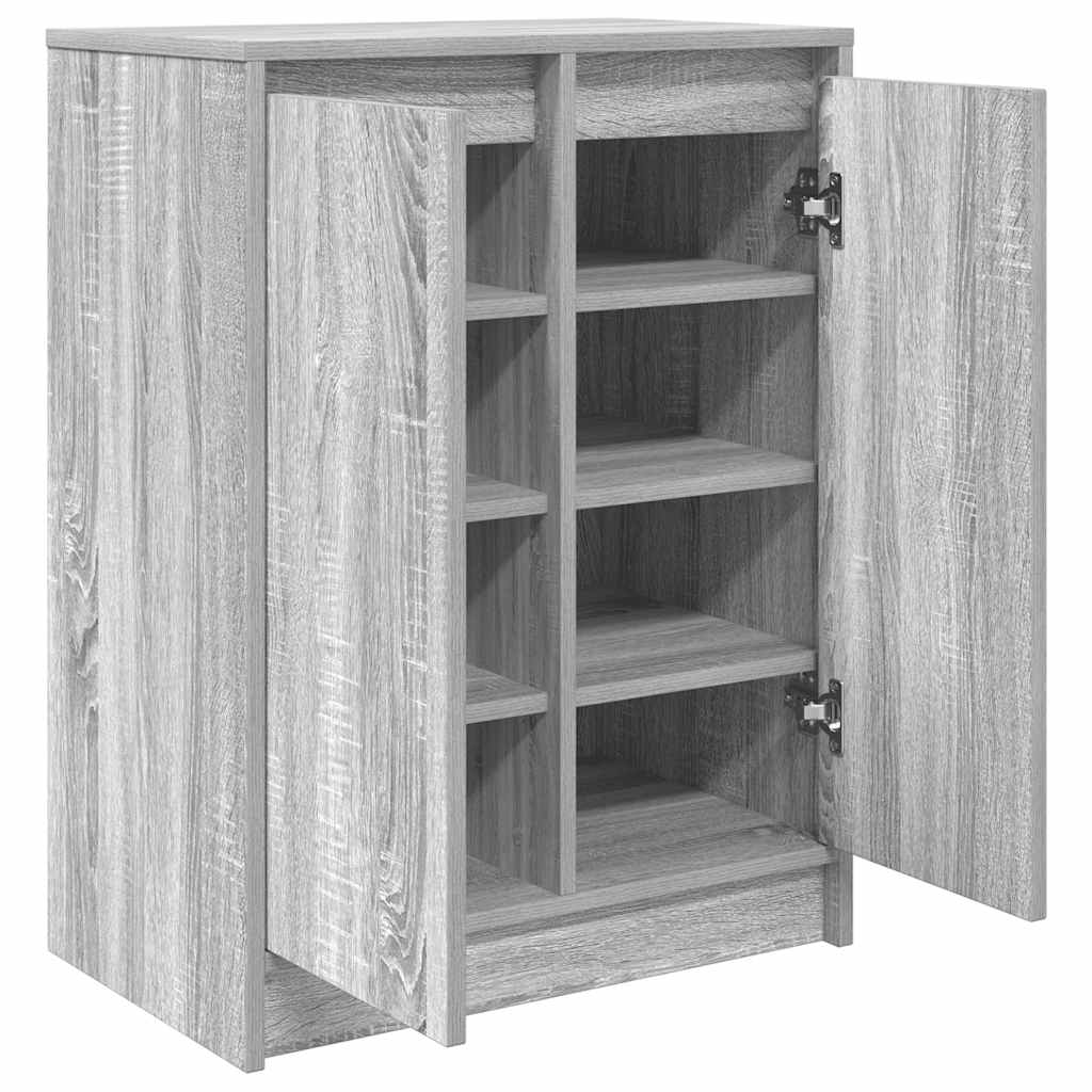vidaXL Shoe Cabinet Grey Sonoma 57x34x76 cm Engineered Wood 5