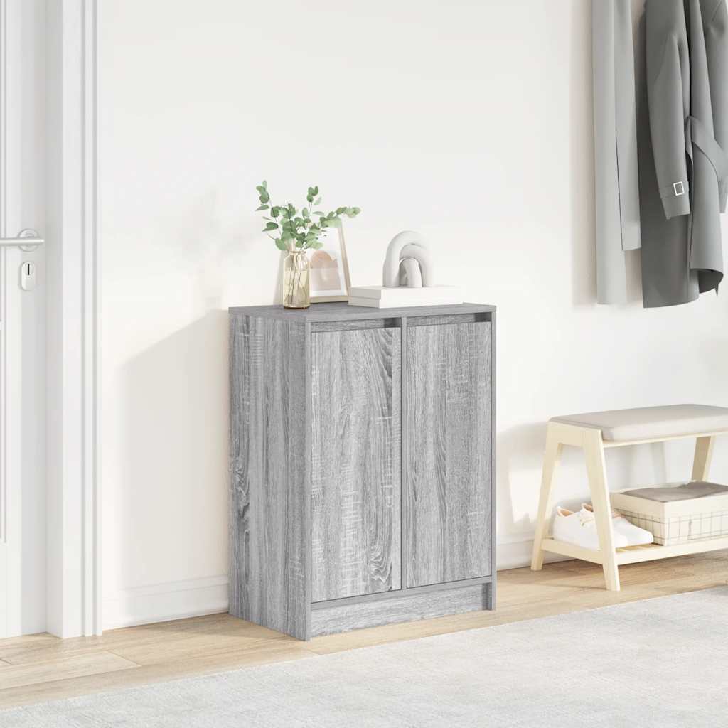 vidaXL Shoe Cabinet Grey Sonoma 57x34x76 cm Engineered Wood 1