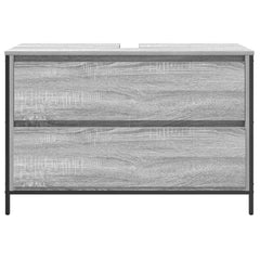 vidaXL Bathroom Basin Cabinet with Drawers Grey Sonoma 90x34.5x60 cm 6