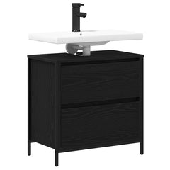 vidaXL Bathroom Basin Cabinet with Drawers Black Oak 60x34.5x60 cm 4