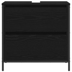 vidaXL Bathroom Basin Cabinet with Drawers Black Oak 60x34.5x60 cm 6