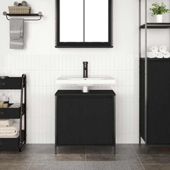 vidaXL Bathroom Basin Cabinet Black 60x34.5x60 cm 3