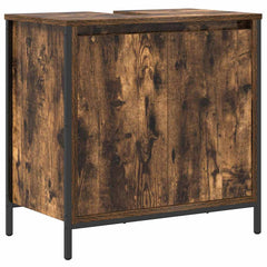 vidaXL Bathroom Basin Cabinet Smoked Oak 60x34.5x60 cm 2