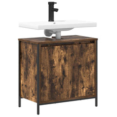 vidaXL Bathroom Basin Cabinet Smoked Oak 60x34.5x60 cm 4
