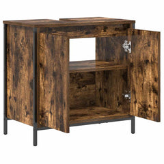 vidaXL Bathroom Basin Cabinet Smoked Oak 60x34.5x60 cm 5