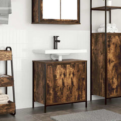 vidaXL Bathroom Basin Cabinet Smoked Oak 60x34.5x60 cm 1