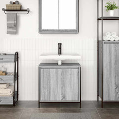 vidaXL Bathroom Basin Cabinet Grey Sonoma 60x34.5x60 cm 3
