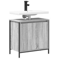 vidaXL Bathroom Basin Cabinet Grey Sonoma 60x34.5x60 cm 4