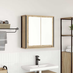 Bathroom Wall Cabinet with Mirror 60x21x60 cm Sonoma oak