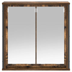 vidaXL Bathroom Wall Cabinet with Mirror Smoked Oak 60x21x60 cm 5