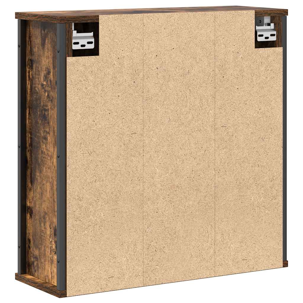 Bathroom Wall Cabinet with Mirror 60x21x60 cm Smoked oak