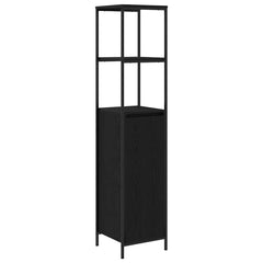 Bathroom Cabinet with Shelves 36x35x165 cm Black oak