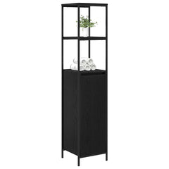 vidaXL Bathroom Cabinet with Shelves Black Oak 36x35x165 cm 4