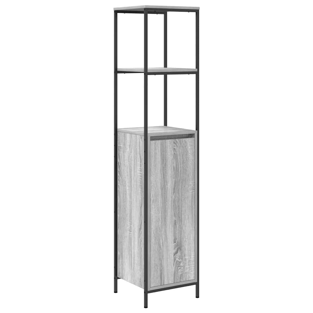 Bathroom Cabinet with Shelves 36x35x165 cm Grey sonoma