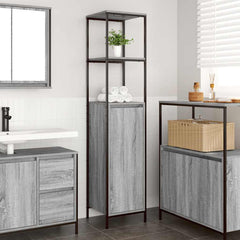 vidaXL Bathroom Cabinet with Shelves Grey Sonoma 36x35x165 cm 1