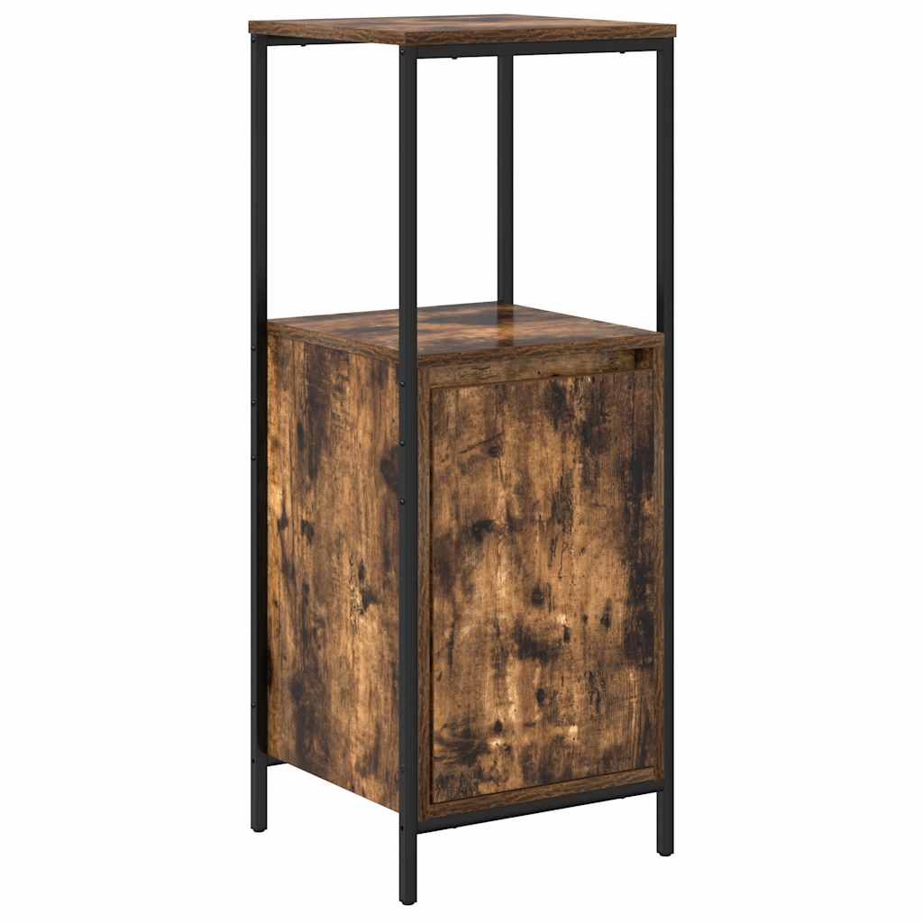 vidaXL Bathroom Cabinet with Shelves Smoked Oak 36x35x95 cm 2