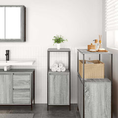 vidaXL Bathroom Cabinet with Shelves Grey Sonoma 36x35x95 cm 3