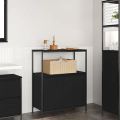 Bathroom Cabinet with Shelves 76,5x35x95 cm Black oak