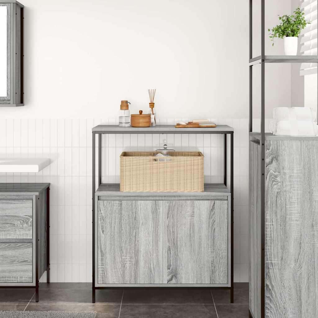 Bathroom Cabinet with Shelves 76,5x35x95 cm Grey sonoma