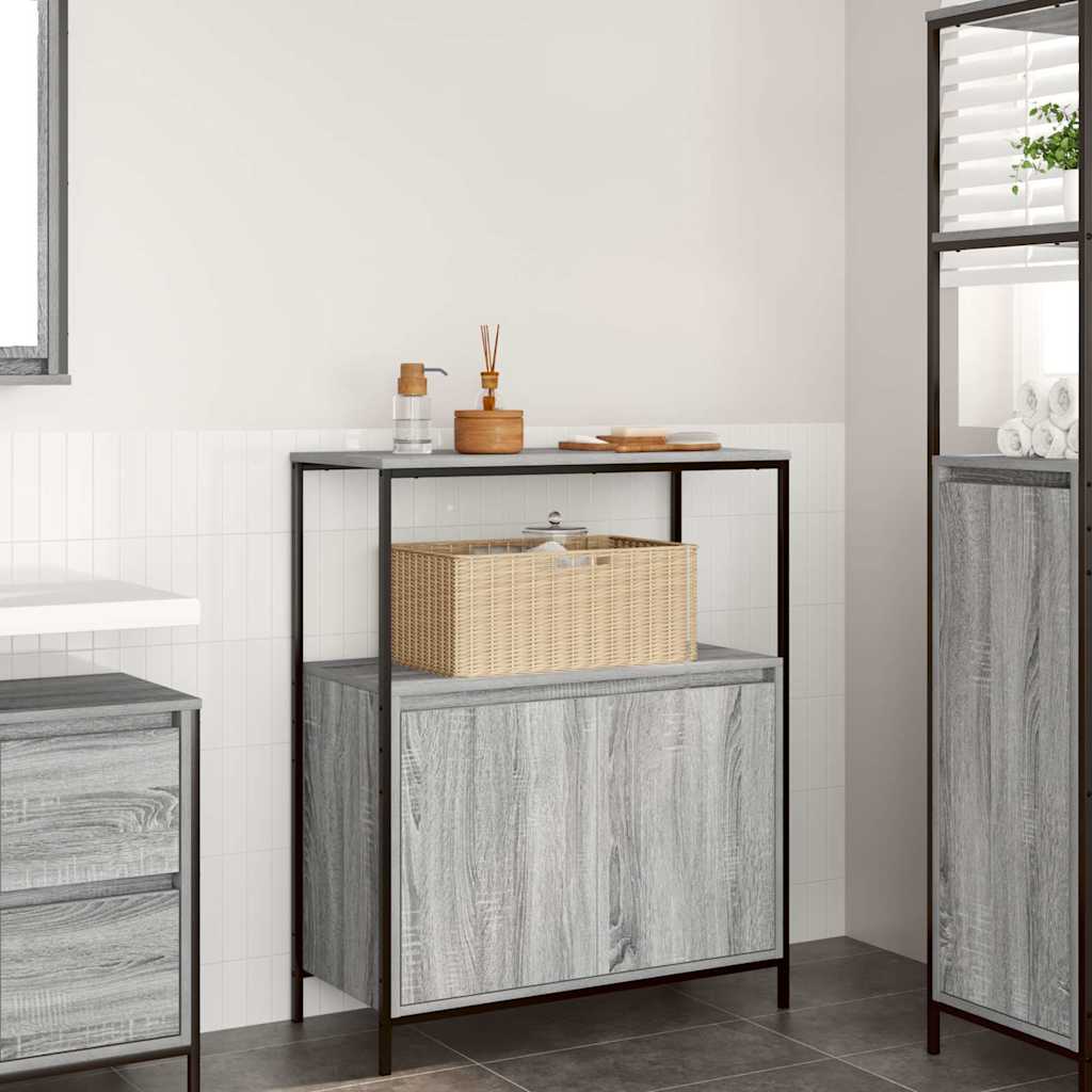 Bathroom Cabinet with Shelves 76,5x35x95 cm Grey sonoma