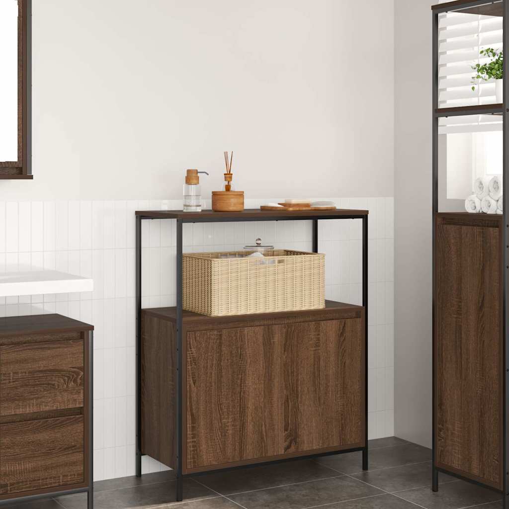 Bathroom Cabinet with Shelves 76,5x35x95 cm Brown oak