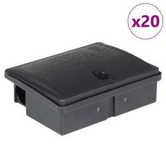 vidaXL Mouse Traps 20 pcs Black 13x10x4 cm 2